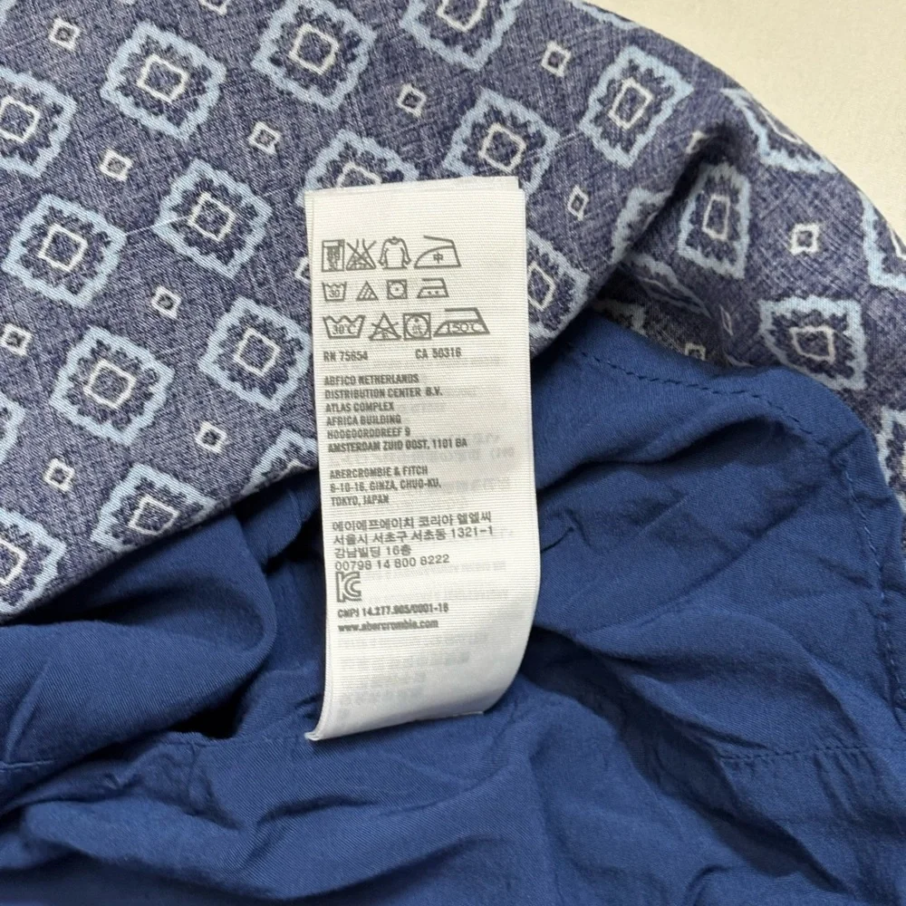 Abercrombie & Fitch Navy Patterned Maxi Dress,size L